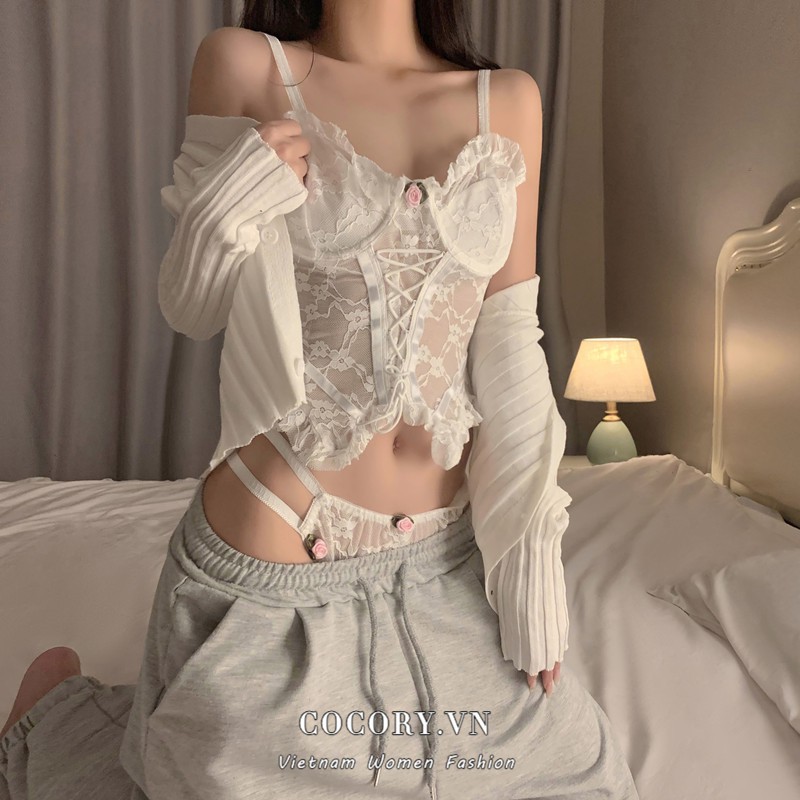 Thời Trang Set Đồ Lót Ren Quyến Rũ Cho Nữ