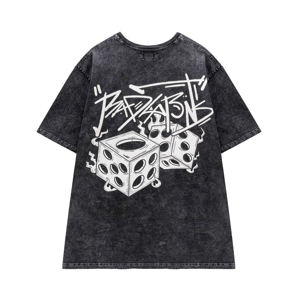 Áo Thun Unisex Bad Habits Fire Dice Washed 100% Cotton - Local Brand Chính Hãng