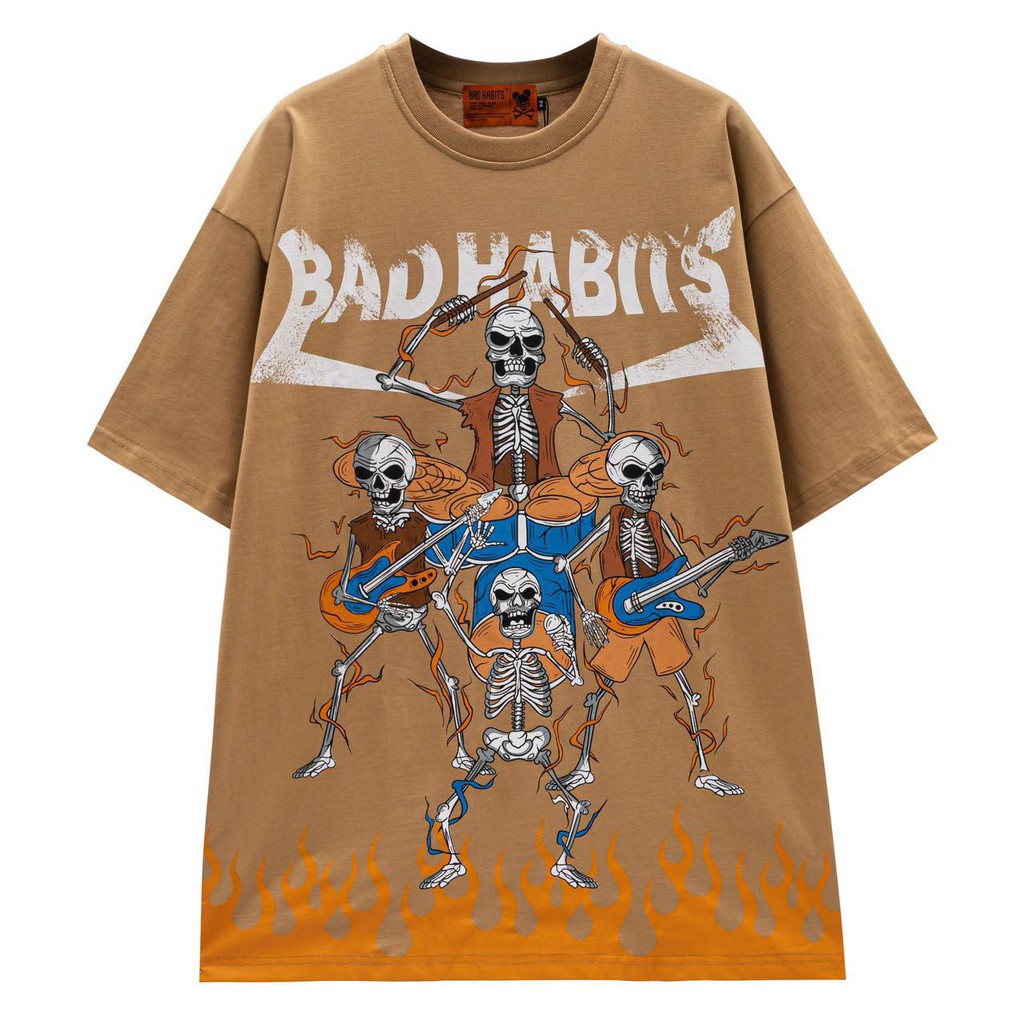 Áo Thun Unisex Bad Habits Rockband 100% Cotton - Local Brand Chính Hãng
