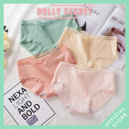 Quần lót cotton len tăm sợi tre cạp ren sọc kháng khuẩn thun lạnh dễ thương cho nữ LILY DOLLY SECRET QL029