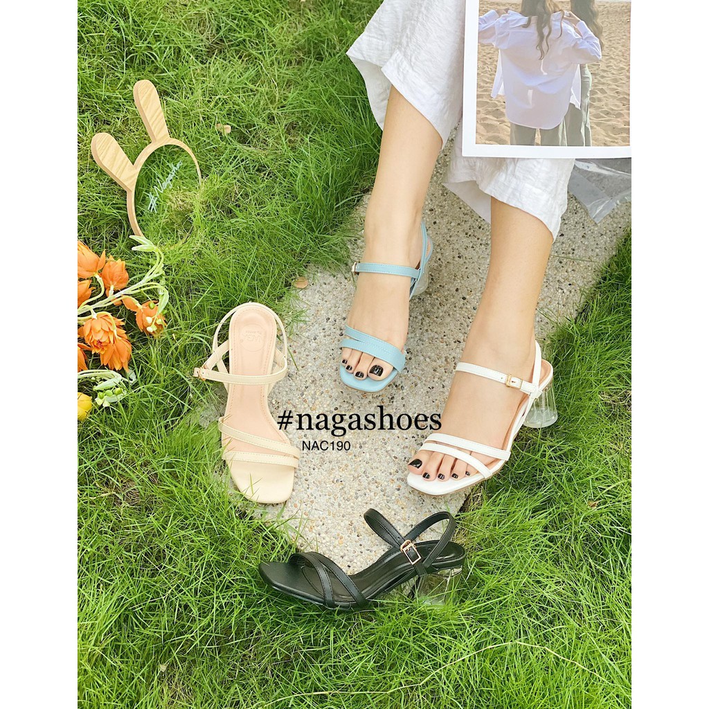 GIÀY CAO GÓT NAGASHOES 2 QUAI GÓT TRONG 7CM NAC190