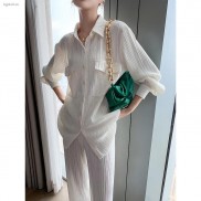 White shirt + breathable wide leg pants summer fashion 2021 for women