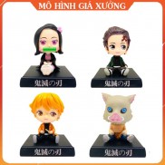 Mô Hình Kimetsu no Yaiba Chibi lắc đầu Kamado Tanjirou ,Hashibira Inosuke, Agatsuma Zenitsu , Kamado Nezuko - Figure