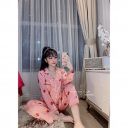 (Hàng Có Size) Set Pijama Tay Dài Quần Dài Vải Kate Thái Tiểu Thư-Có Thể Mặc Sau Sinh.