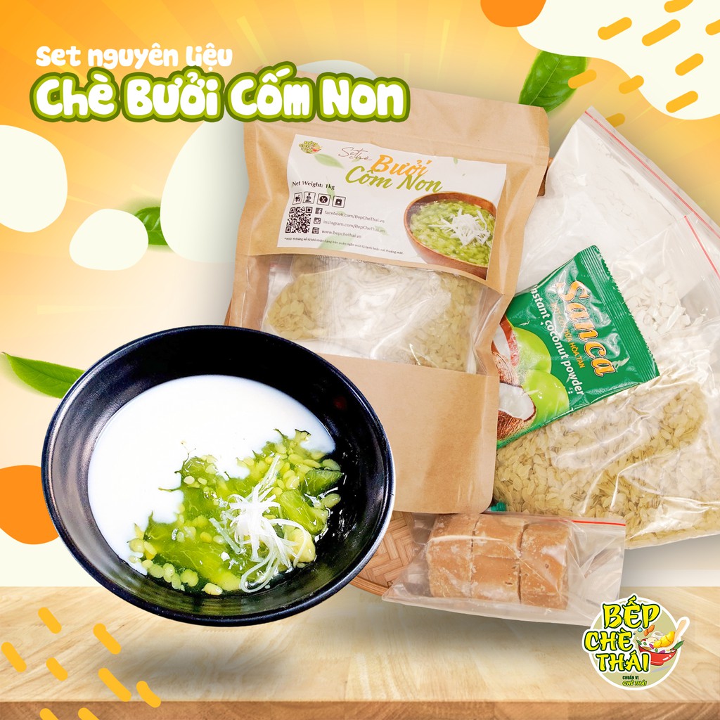 Set chè bưởi cốm non siêu cùi An Giang (SET 45Chén) Tặng kèm công thức - BẾP CHÈ THÁI