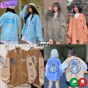 Áo khoác nỉ Cardigan PUPPY LAZY form rộng áo nỉ bông nữ Unisex AN2 Guvia