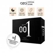 Bao cao su OZO 0.01 Đen Feeling Ultrathin siêu mỏng, hương vani, nhiều gel bôi trơn - Hộp 10 bcs - olo store