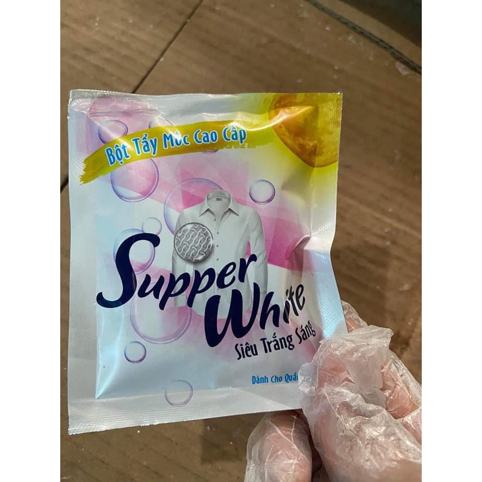 Bột tẩy Super white chuyên tẩy mốc, ố vàng trả lại quần áo như mới