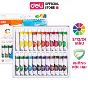 Màu nước bột Gouache dạng tuýp 12ml Deli - 5/12/24 màu - 1 hộp - EC11