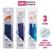 Bộ cọ vẽ chuyên nghiệp Deli - dùng cho màu nước/bột/sơn acrylic -Set 4/6 cây- 73885/73866/73867