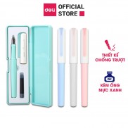  Hộp bút máy kèm ống mực xanh cao cấp Deli - màu macaron - A932