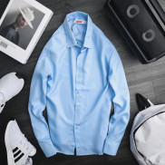 Áo sơ mi nam tay dài trơn đủ màu có size big LADOS - 6523, vải lụa mềm mát