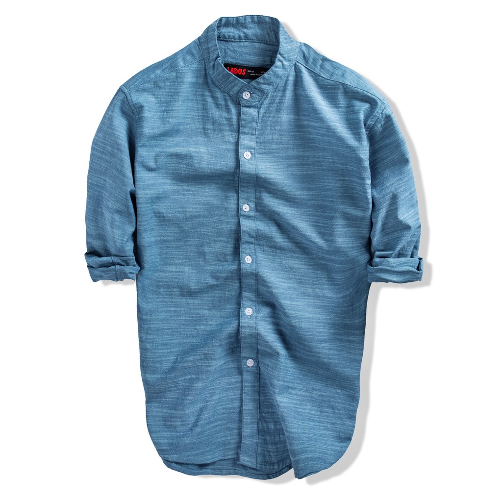 Áo sơ mi nam dài tay cổ trụ LADOS - 8057 -VẢI LINEN THÔ