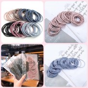 Bộ 100 Dây Buộc Tóc Cao Su Co Giãn Tốt Thiết Kế Đơn Giản Độc Đáo Cho Nữ