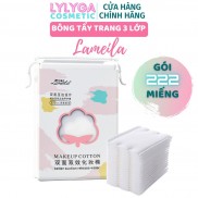 Bông tẩy trang COTTON LAMEILA TÚI 222 miếng 3 lớp - Làm sạch lớp trang điểm makeup hiệu quả bông nội đia trung DC02