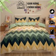 Bộ chăn ga gối cotton poly Lidaco decor phòng ngủ vintage 12 mẫu các mẫu màu sắc màu trẻ trung