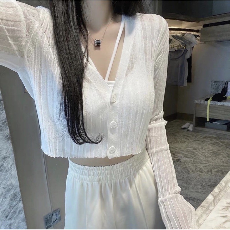 ÁO CARDIGAN LEN GIẤY MỎNG