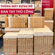 Thùng đựng đồ giặt mây kèm vải lót