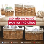 Khay đựng đồ mây có vải lót
