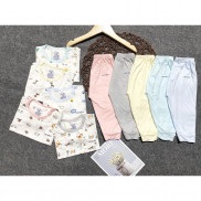 Sale!! Quần áo trẻ em dài tay Unchi chính hãng, chất peptit cổ màu,quần màu khuy cài vai (DT4)