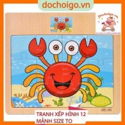Đồ chơi tranh ghép hình 12 mảnh giúp phát triển trí tuệ cho bé 2 3 4 tuổi, đồ chơi xếp hình cho trẻ em dochoigo.vn