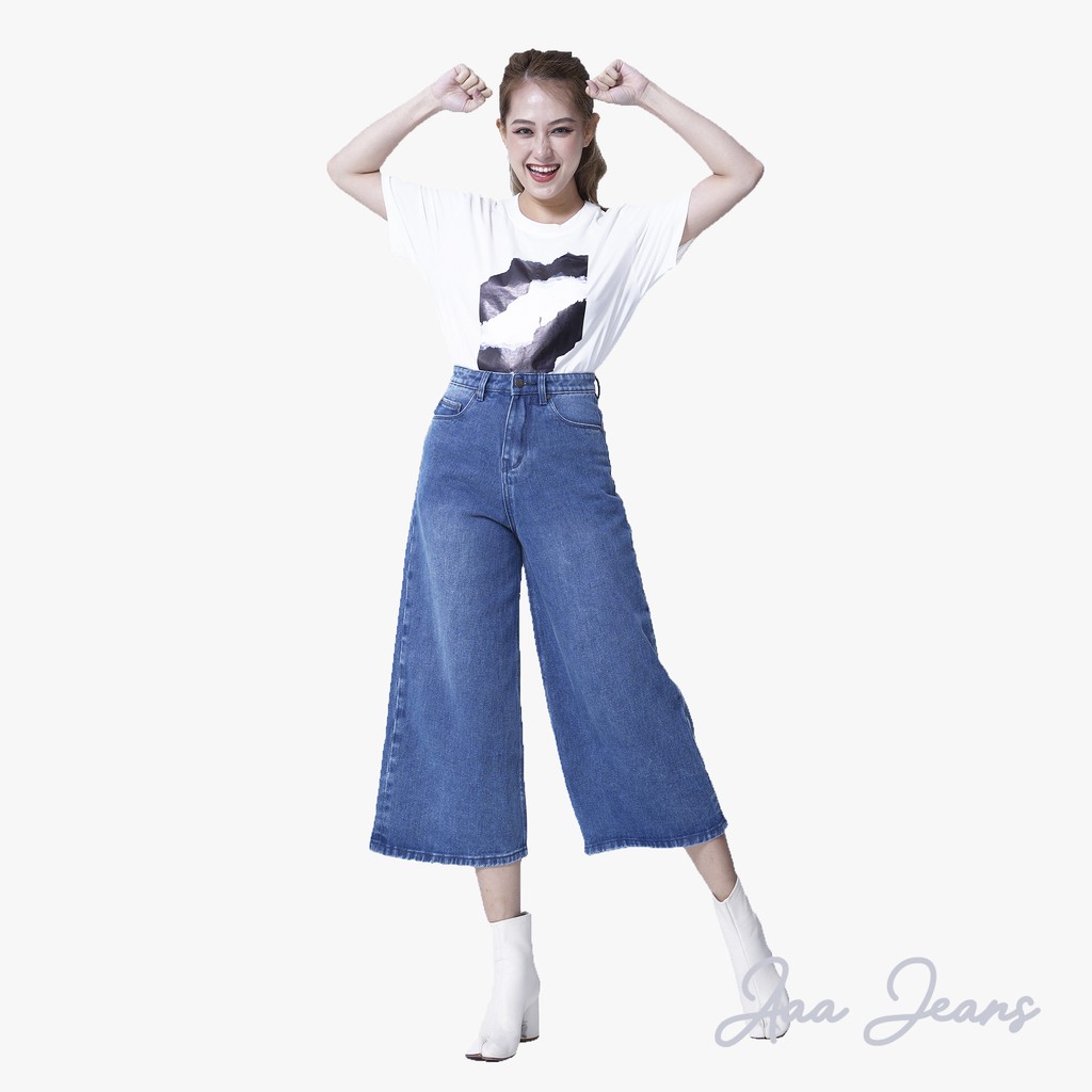 Quần Jeans Nữ Ống Rộng Lưng Cao Nhiều Màu Aaa Jeans