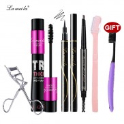 Bộ trang điểm mắt LAMEILA Không thấm nước và bền Mascara + kẻ mắt dạng lỏng + kẹp uốn mi + dao tỉa lông mày + chì kẻ mày