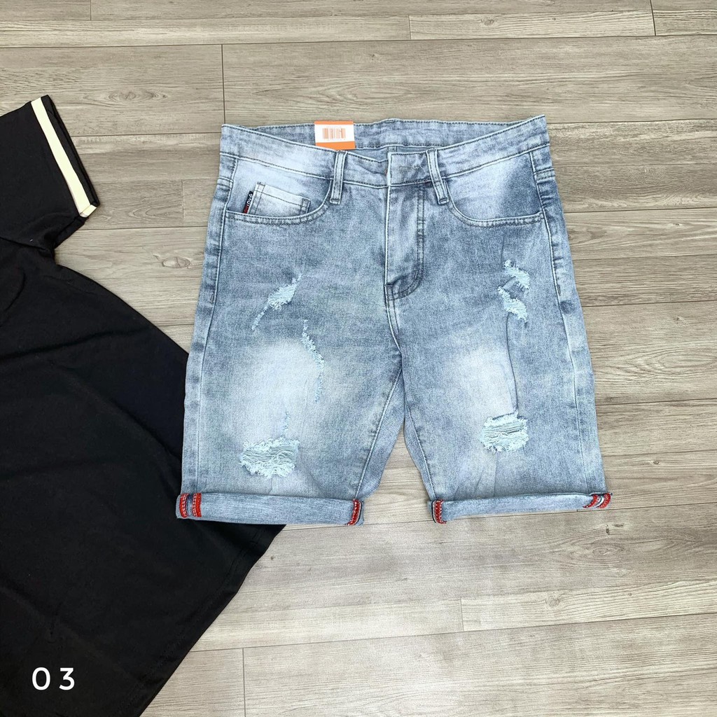 Quần Short Nam chất Jean co dãn Màu xanh, Quần Đùi Nam Phong Cách Trẻ Trung  MuradFashion MS23096