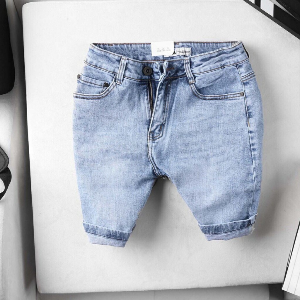 Quần sọt jean nam màu xanh ,Quần đùi màu xanh đen thời trang cao cấp nam MuradFashion Ms117