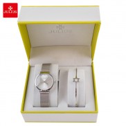 Combo vòng tay và đồng hồ nữ Julius JA426 dây thép