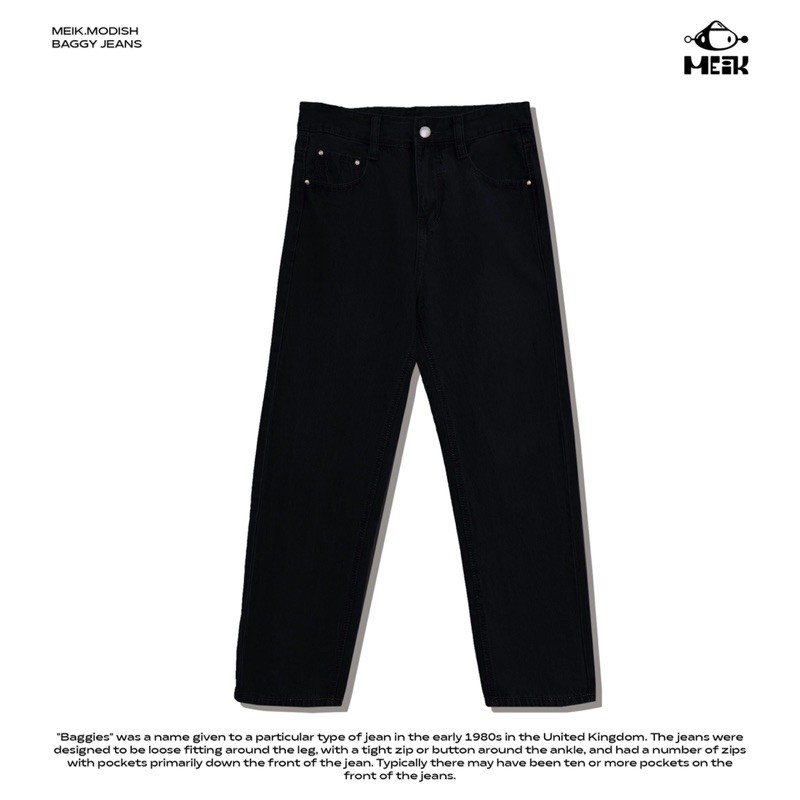 Quần bò Black to Basic ống dài màu đen Meik.mosh chất liệu jean đen local brand