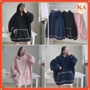 Áo khoác viền rót KA Closet mũ 2 lớp, from to unisex 75kg, chất umi tàu dày đẹp, thời trang 4 mùa VIDEO ẢNH THẬT