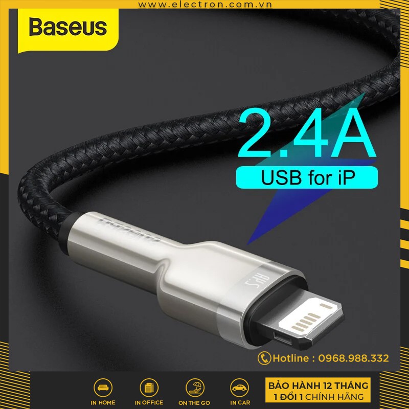 Cáp sạc và truyền dữ liệu tốc độ cao Baseus Cafule Series Metal Data Cable USB to IPhone