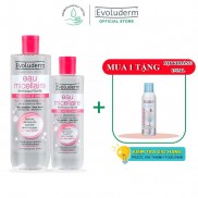 Bộ 2 nước tẩy trang Evoluderm dành cho da khô và nhạy cảm 250ml-500ml