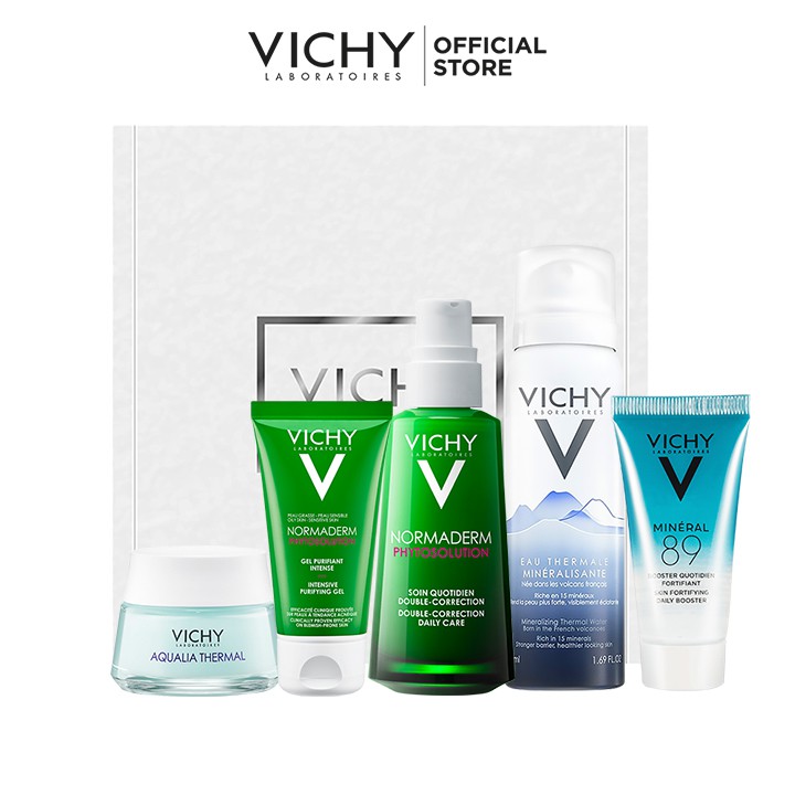 Bộ sản phẩm giảm mụn & phục hồi da VICHY Normaderm Phytosolution
