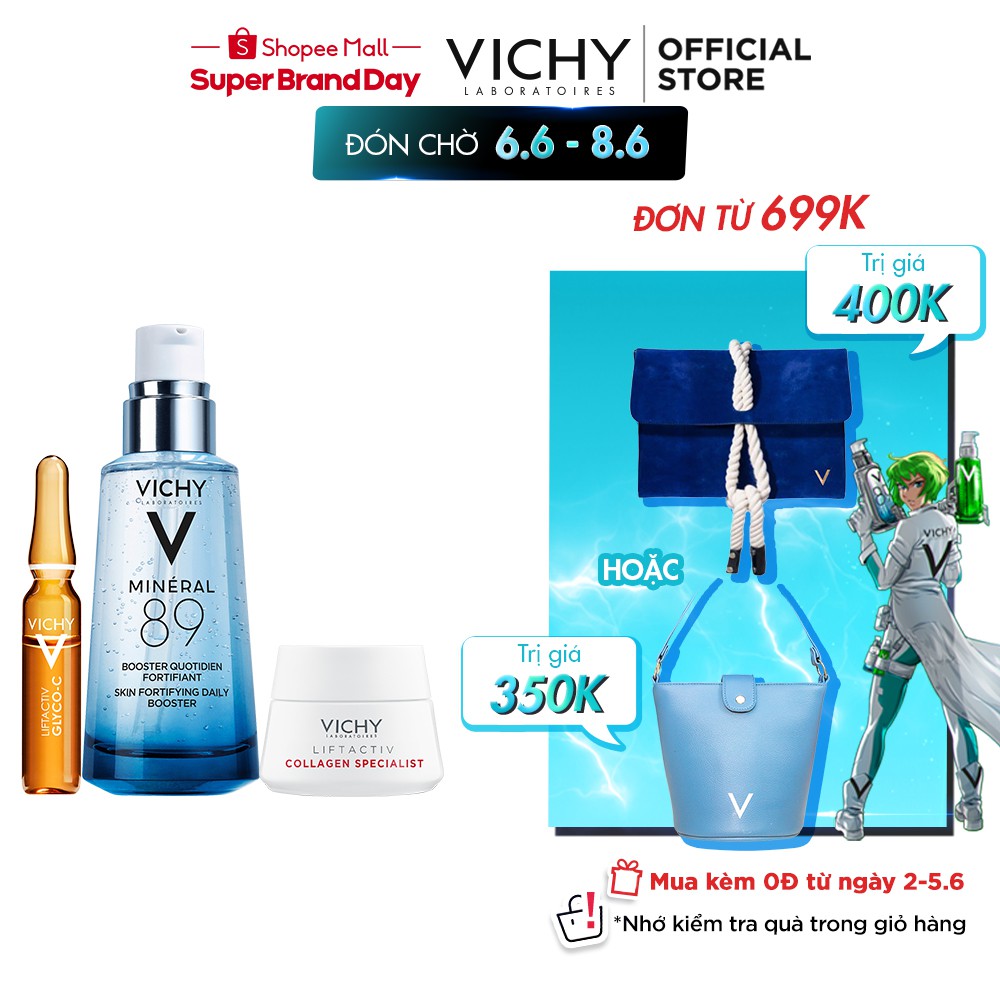 Bộ serum khoáng phục hồi chuyên sâu và làm sáng da Vichy Mineral 89