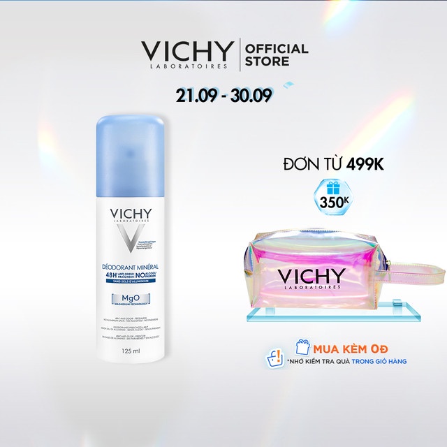 Xịt khử mùi & khô thoáng vùng da dưới cánh tay giàu khoáng Vichy Deodorant Mineral 125ml