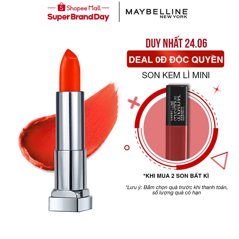 Son Lì Nhẹ Môi Dưỡng Môi Maybelline New York Color Sensational The Creamy Mattes Lipstick 3.9g