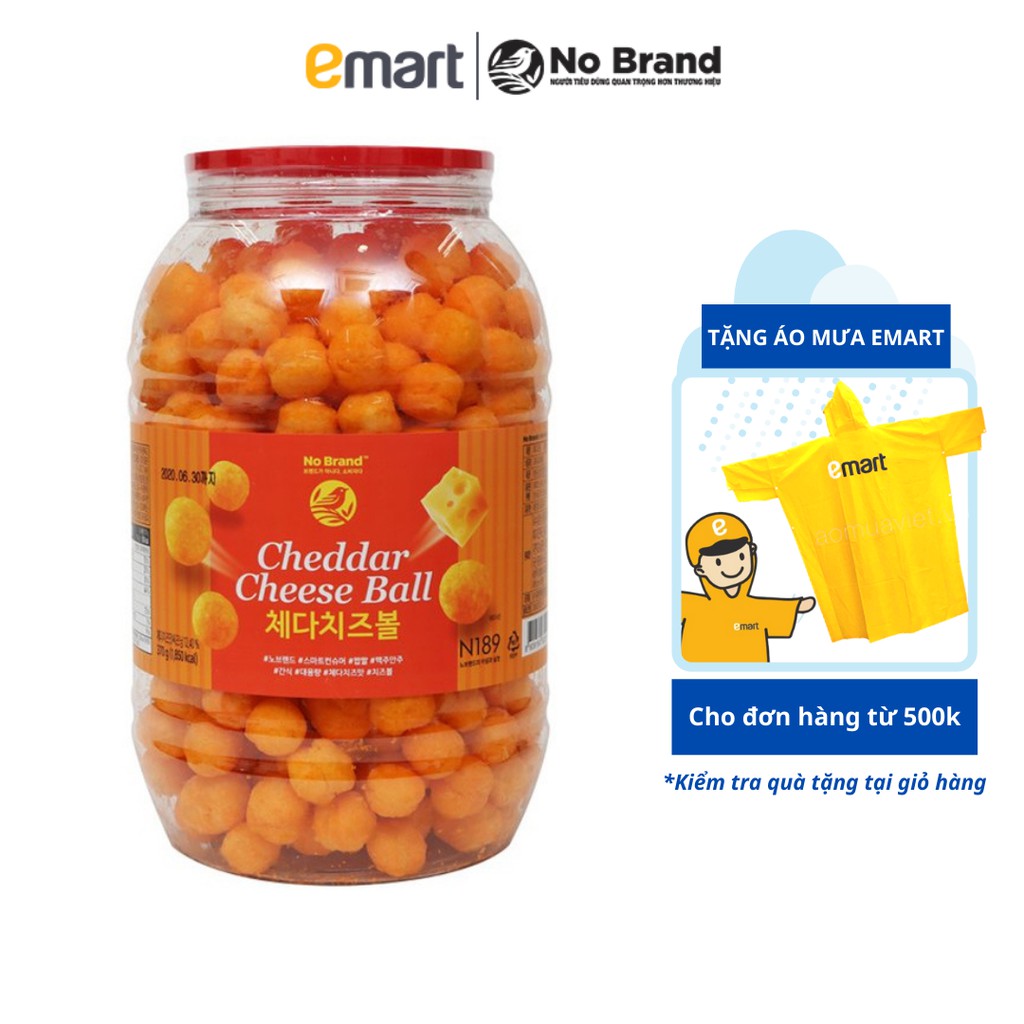 Snack Phô Mai Viên Size Jumbo Cheddar Cheese Ball No Brand 370g - Emart VN