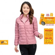 Áo phao nữ YODY local brand cao cấp vải kaki, chống nước, áo khoác siêu nhẹ PHN4000