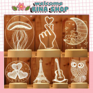 Đèn Ngủ 3D Led 50 Mẫu Hình Cực Đẹp - 3 màu và 16 màu - BinaShop