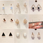  Khuyên tai thiết kế hình học đa dạng thời trang phong cách Hàn Quốc