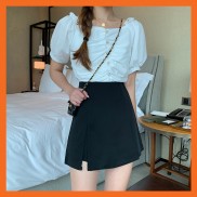 Quần Sooc Nữ Giả Váy Chữ A xẻ tà Madela, Quần Short giả váy chữ a ngắn - mẫu xẻ tà
