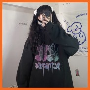 Áo hoodie nữ form rộng, hoodie nữ form rộng unisex có mũ màu đen trắng siêu xinh - UNA02