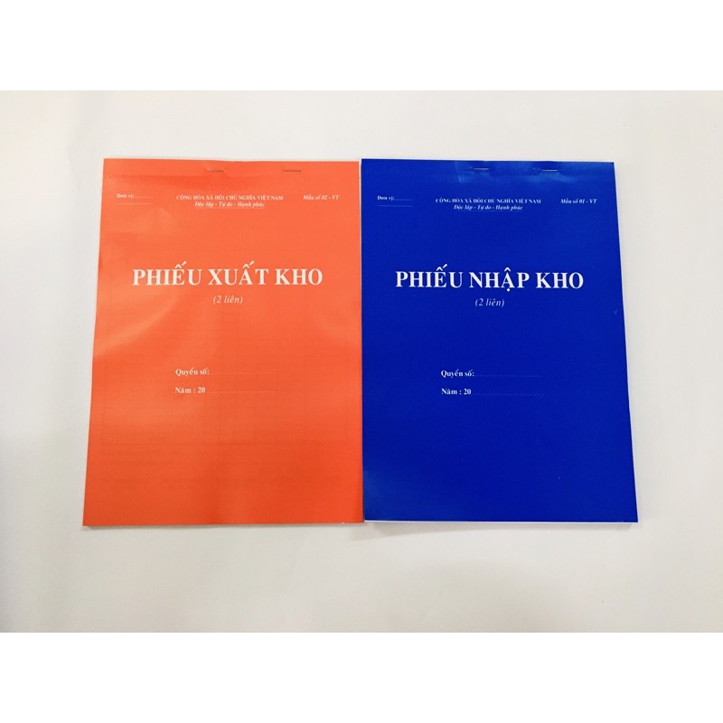 Phiếu xuất kho/nhập kho 2 liên loại dày 100 trang A4