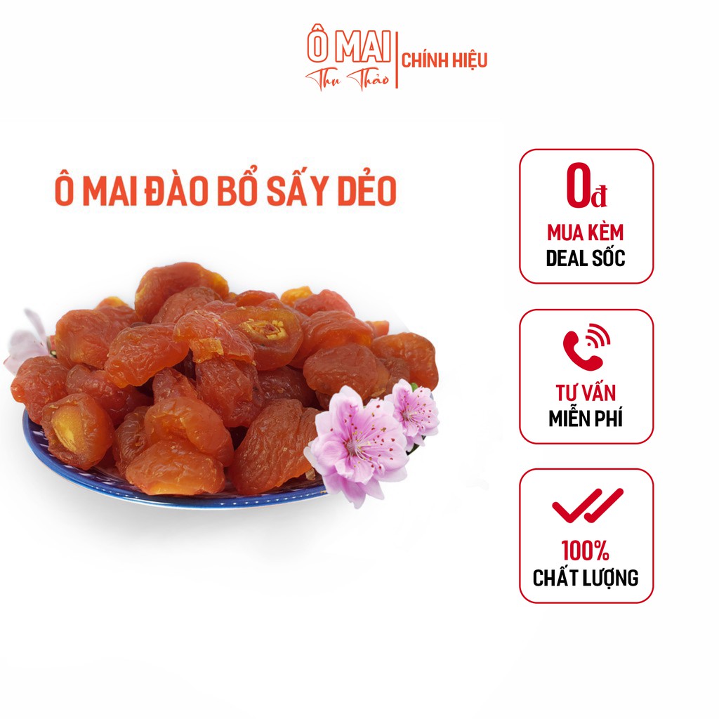 Ô Mai Đào Bổ Sấy Dẻo Chuẩn Vị Ngọt, Chua Dịu, Giảm Cân Hiệu Quả, Cải Thiện Làn Da