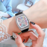 Đồng hồ nữ MobangTuo hàng chính hãng dây da mặt chữ nhật đính đá