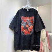 2101310 Áo loang unisex nam nữ - áo phông loang wash tee màu xám đen nhiều hình freesize form rộng