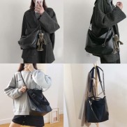 200441 Túi da nữ - túi đeo chéo nữ ulzzang chất da lì mịn có 2 dây đeo thay đổi túi da mềm