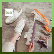 (TẶNG 01 DÂY GIÀY MÀU) Giày thể thao sneaker nữ trắng giá rẻ đẹp đế thấp Hàn Quốc cao cấp JAENIA G003
